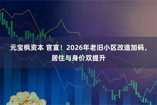 元宝枫资本 官宣！2026年老旧小区改造加码，居住与身价双提升