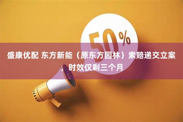 盛康优配 东方新能（原东方园林）索赔递交立案，时效仅剩三个月