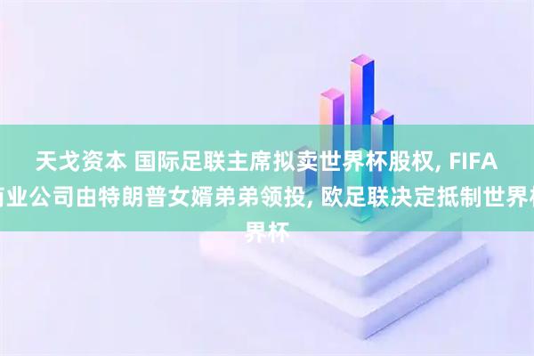 天戈资本 国际足联主席拟卖世界杯股权, FIFA商业公司由特朗普女婿弟弟领投, 欧足联决定抵制世界杯