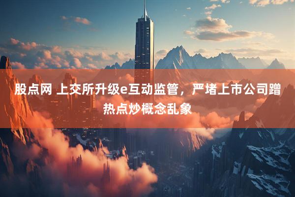 股点网 上交所升级e互动监管，严堵上市公司蹭热点炒概念乱象